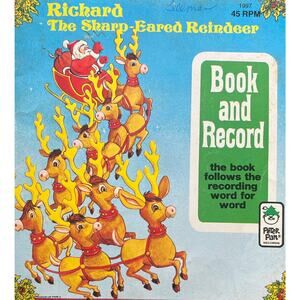 Vtg 1997 Christmas Peter Pan Richard The Sharp Eared Reindeer Book Record 45rpm